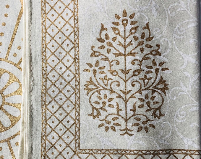 Cotton Handmade Block Print Bed Sheet Set/Floral Bed Spread/Country Cottage/Luxury bedding/Rajasthani/Jaipuri/ Bedsheet (90*108) B53