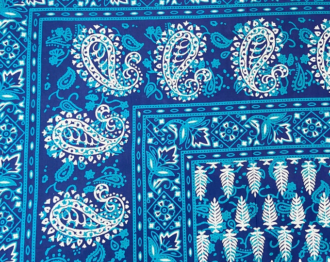 Indigo blue premium Block Printed Bedsheet With 2 Pillow Covers Soft and Comfy Bedspread Home decor Bedroom decor at Fabricwala (90x108) B13
