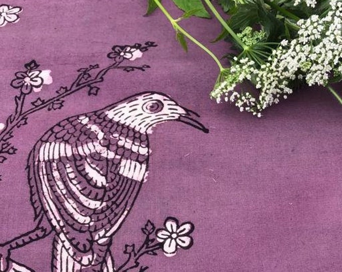 Indigo Purple Floral Bagru Dabu HandBlock Print fabric Natural Indigo100% Cotton fabric Voile Running Fabric For Dress Making Sewing FAB139