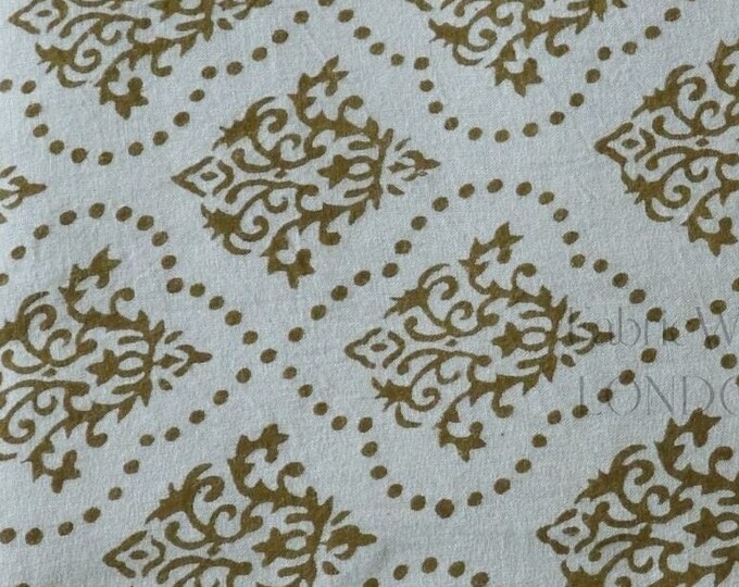 Indian Hand Block Print/Rayon Fabric/Jaipur/Kaftan Making fabric/Fabric for Women's Clothing/Curtains/Hand Stamped Printing/Quilting FAB254