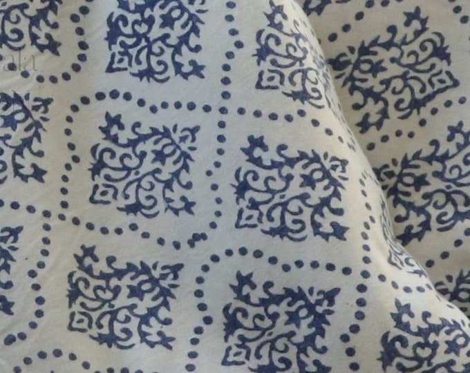 Indian Hand Block Print/Rayon Fabric/Jaipur/Kaftan Making fabric/Fabric for Women's Clothing/Curtains/Hand Stamped Printing/Quilting FAB254