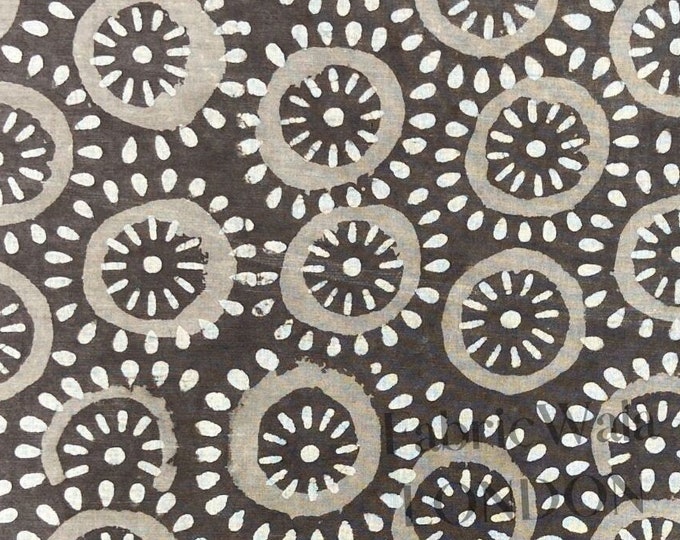 Circle of Life Makkola Block Print  100% Cotton Fabric Sold by Yard FAB284