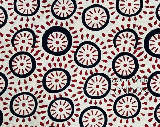 Makkola design cotton Block Print Fabric for Quilting Kaftan cosmetic bag scrap book curtains Tablecloth placemat napkin FAB290