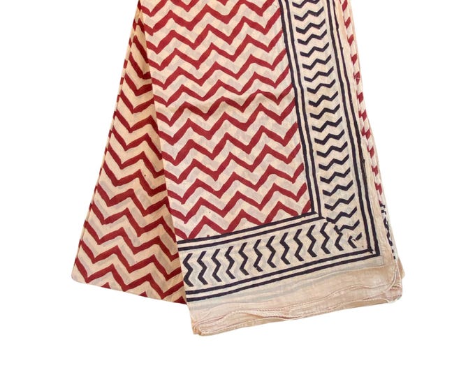 Hand Block Printed Cotton Beach Sarong | Lightweight Scarf, Pareo, Swim Cover-Up, Gift for Her, Indian Lungi
