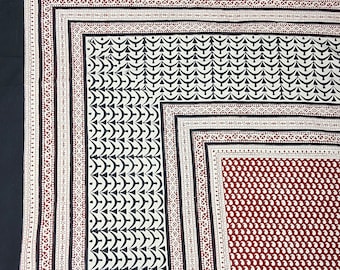 Rectangular Block Printed Bedsheet With 2 Pillow Covers Soft and Comfy Bedspread Home decor Bedroom decor at Fabricwala (90*108&#39;&#39;) B08