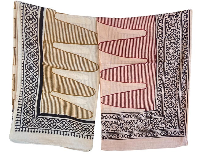Beach Wrap Pareo | Hand Block Printed Cotton Sarong | Large Lightweight Scarf | Cover-Up | Holiday Accessory | Soft Cotton Shawl