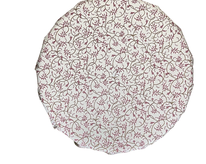 Floral Round Tablecloth, Housewarming Gift, Country Kitchen Round Table Cloth Throw, Indian Block Print Cotton table Cover at Fabricwala