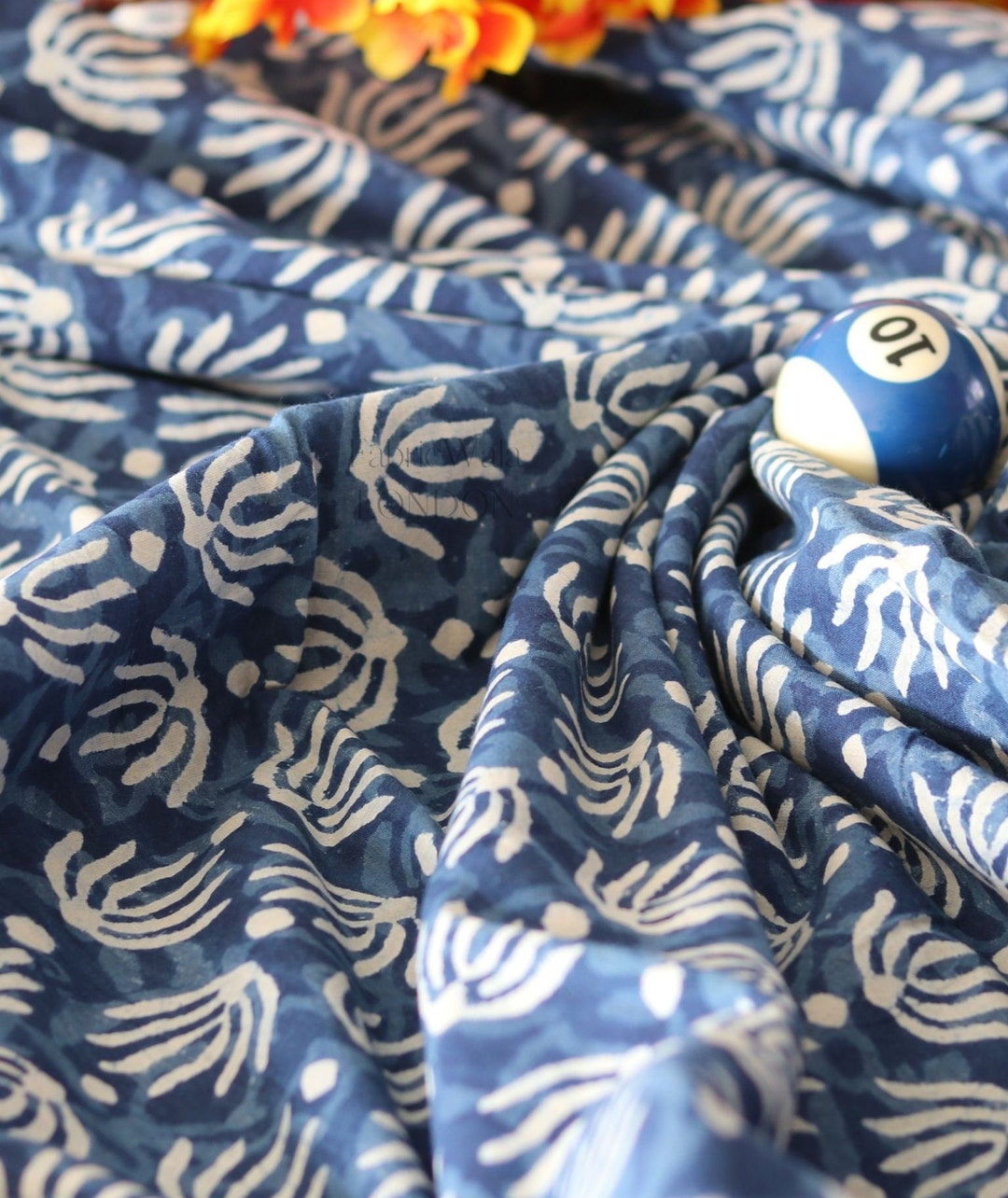 OneOone Popeline Di Cotone Marrone Tessuto Batik Mestiere Proietta