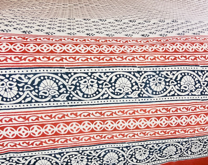 Floral Rectangular Bedsheet |Vintage Cottage core Throw |Cotton Bedsheet |Summer Blanket | Boho Home Decor | Housewarming Gift (90x108) B58