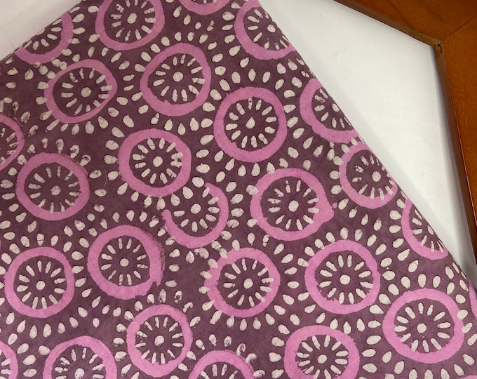 Circle of Life Makkola Block Print 100% cotton Fabric Printed with Hand-Carved Wooden Blocks FAB284