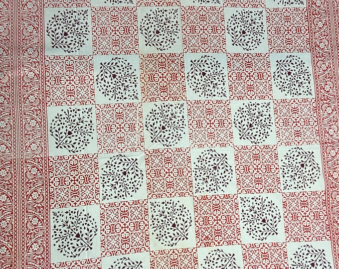 Rectangular Block Printed Bedsheet With 2 Pillow Covers Soft and Comfy Bedspread Home decor Bedroom decor at Fabricwala (60*90) B30