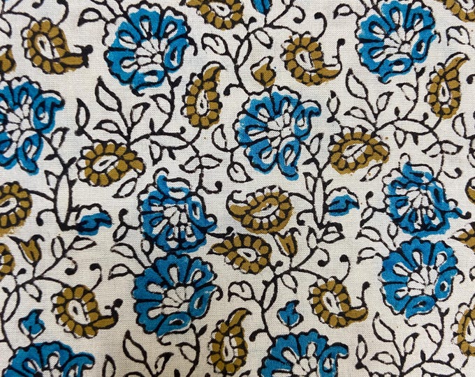 Hand Block Print Cotton Fabric Jaipuri Print Fabric Handmade Bagru Indian Block Print Fabric for Women Dress Fab547