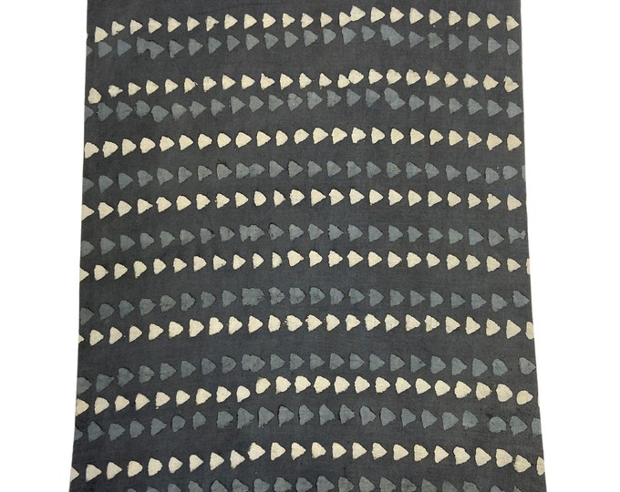 Kashish hand Block Print 100% cotton Fabric  Geometric pattern hand block print fabric Grey Hand stamped Printed Fabric Fab022