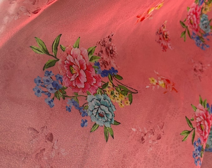 Gorgeous Printed Floral Sheer Organza Fabric Voile Drape Curtain, Wedding Fabric  Fashion Design Prom Gown Very light Premium Quality 604