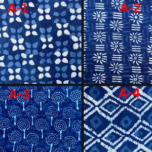 Indigo/Dabu/Blue block printS fabric Hand Printed Indian Fabric Natural Vegetable Dye Tablecloth Sewing Fabric