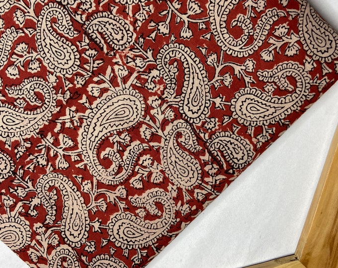 Red Fabric, Indian Fabric By The Yard Floral Print Fabric Indigo, Cotton Fabric, Dabu Print, Mud Block Print, Light Weight Soft Fab523