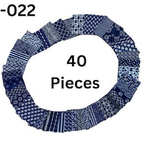 Indigo katoen Fat Quarters 40 stuks Indiase handblok bedrukte patch - schrootbundel - stofresten katoen 18 x 21 inch stuk
