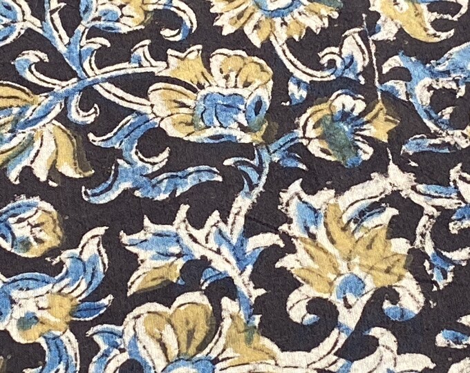Block Print 100% cotton kalamkari Fabric, music festival dress  FAB443
