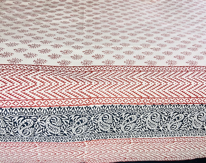 Paisley print Bedsheet Block Printed Natural colour 2 Pillow Covers Soft and Comfy Bedspread table cover Home decor Bedroom (60x90) B61