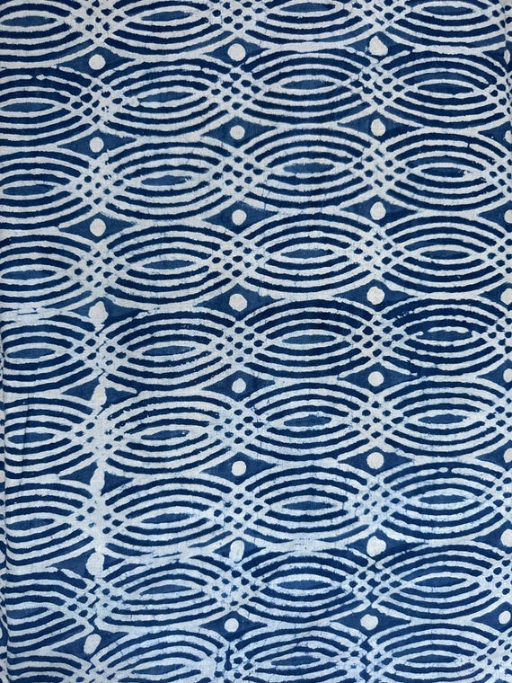 Indianhandicraft 5 Yard Indiano Mano Blocco Di Stampa Tessuto Indaco - Foto 7