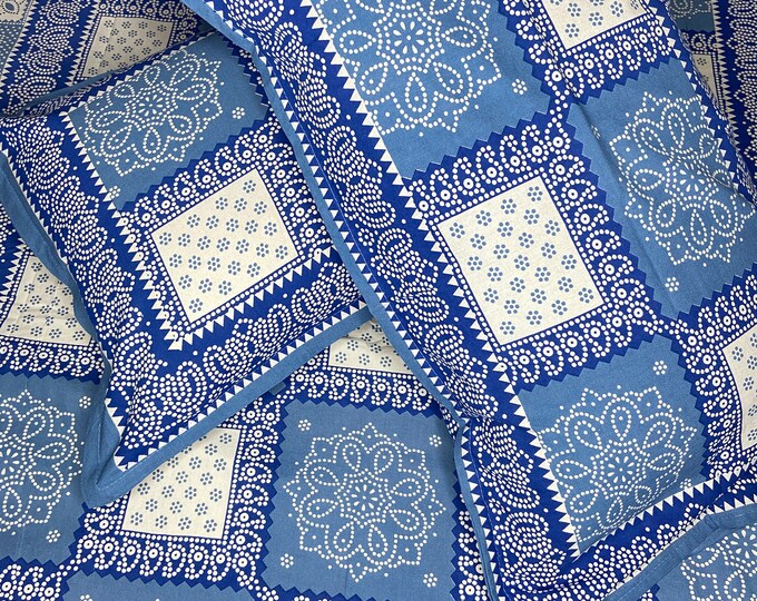 Rectangular Chunri Booti Block Print Bedsheet With 2 Pillow Cover Soft and Comfy Bedspread Decorative element Bedroom decoration (60*90) B25