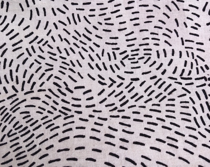 Hand Block Print 100% Cotton Fabric  black FAB249