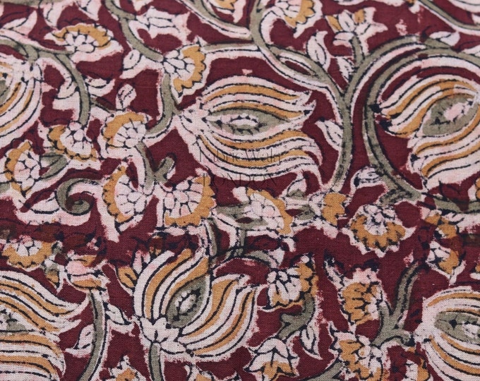 Block Print 100% cotton kalamkari Fabric; music festival dress FAB100