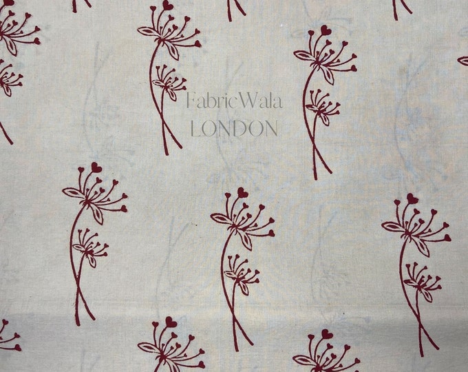 Block printed 100% cotton kalamkari Fabric FAB-163
