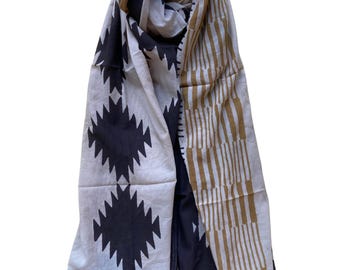 Hand Block Printed Cotton Beach Sarong | Lightweight Scarf, Pareo, Swim Cover-Up, Gift for Her, Indian Lungi