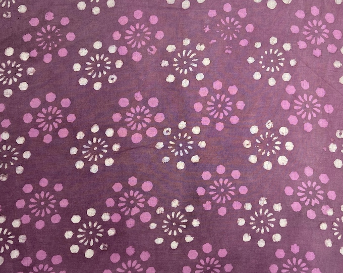 Indigo Purple Floral Bagru Dabu HandBlock Print fabric Natural Indigo100% Cotton fabric Voile Running Fabric For Dress Making Sewing Fab542