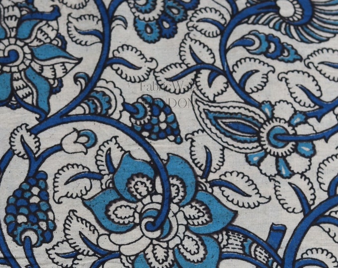 Block printed 100% cotton kalamkari Fabric; FAB178