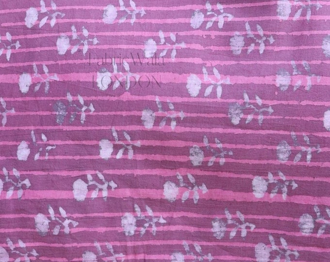 Hand Block Print 100% Cotton Fabric Eco Friendly Fabric for Ottoman Cushion Floor Cushion Meditation Cushion Seat Pad Photo Album FAB268