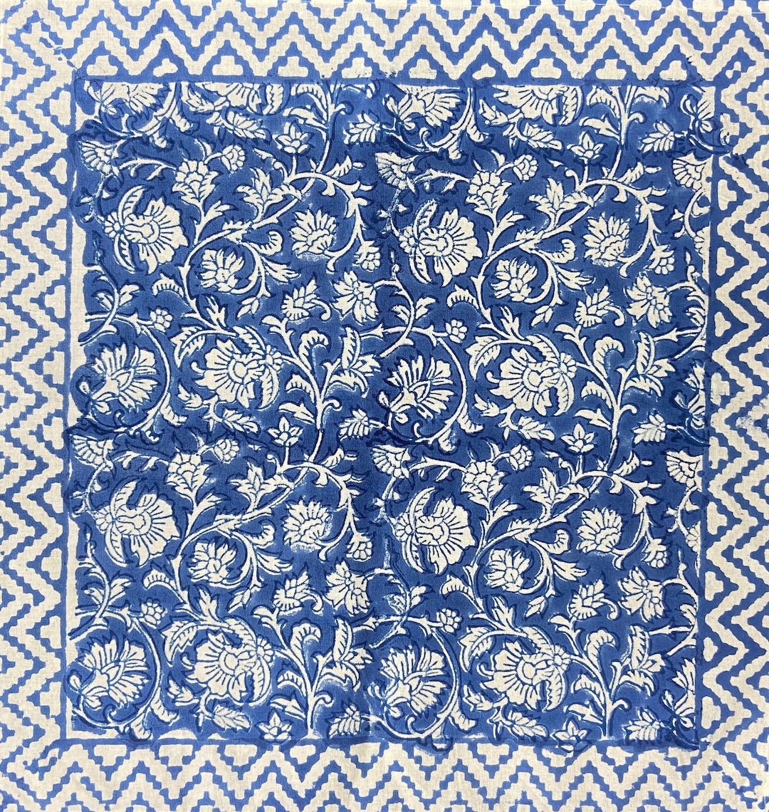 8 Seater Rectangular Floral Tablecloth With Napkin Set, Jaipur