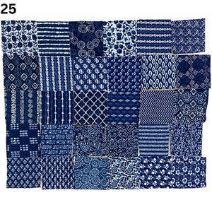 Indigo katoen Fat Quarters 30 stuks Indiase handblok bedrukte patch - schrootbundel - stofresten katoen 8 x 8 inch stuk