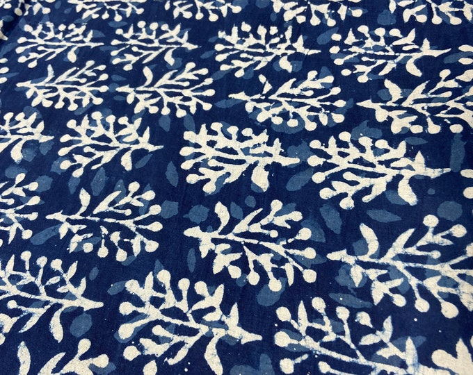Indigo Tree: Blue & White Fabric, a Mesmerizing Blend of Nature's Hues. Embrace Artistry in Every Thread!  #Indigo #Nature Fab-374