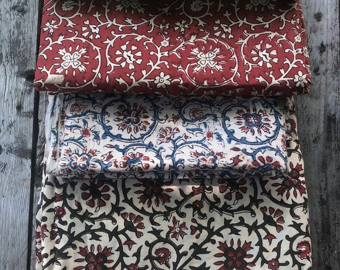 The BLOCK PrintS Circle of Life Makola 100% cotton kalamkari Fabric; FAB113 Fabricwala