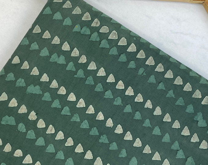 Traingles Kashish hand Block Print 100% cotton Fabric  Geometric pattern hand block print fabric Hand stamped Printed Fabric FAB-484