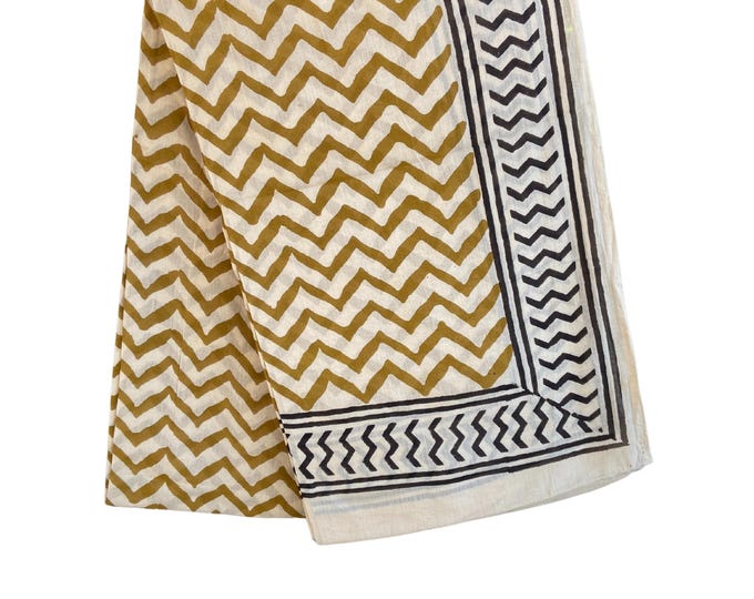 Beach Wrap Pareo | Hand Block Printed Cotton Sarong | Large Lightweight Scarf | Cover-Up | Holiday Accessory | Soft Cotton Shawl