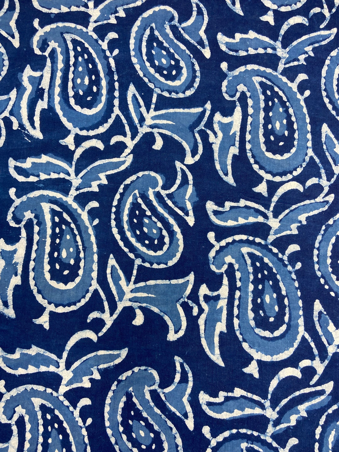Indigo/dabu/blue Block Prints Fabric Hand Printed Indian Fabric Natural Vegetable Dye Tablecloth