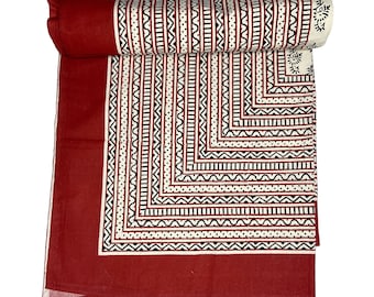 Rectangular Block Print Bedsheet With 2 Pillow Covers Soft and Comfy Bedspread table cover Home decor Bedroom decor at Fabricwala (60*90)B10