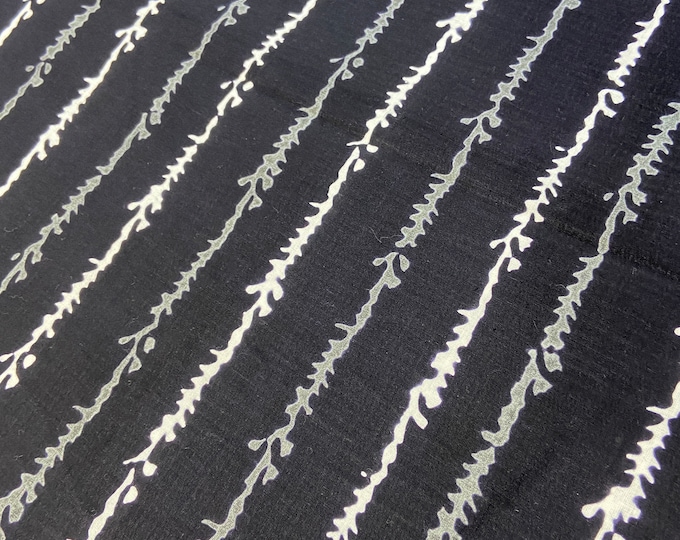 Black-White  Hand Block Printed 100% cotton Fabric Geometric  fabric summer dress fabric floral print fabric FAB491