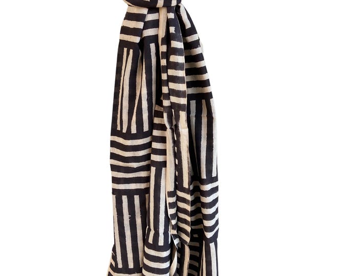 Beach Wrap Pareo | Hand Block Printed Cotton Sarong | Large Summer Scarf | Lightweight Cover-Up | Soft Cotton Shawl | Boho Beachwear