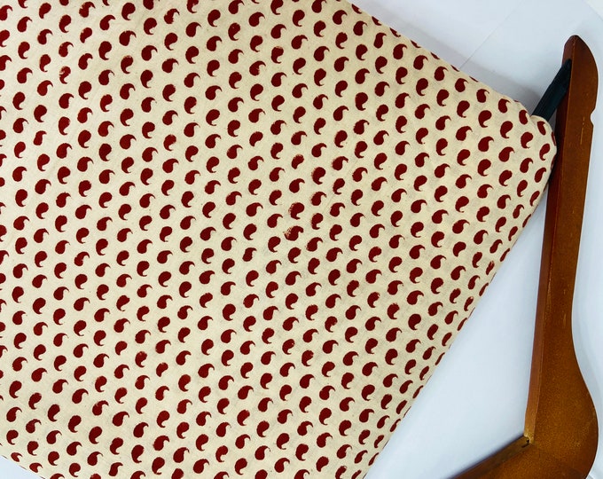 Bagh print fabric Red print fabric Natural Dye Block Print Cotton Indian Hand Block 100% Cotton  Women Dress Fabric Cloth By Meter Fab014