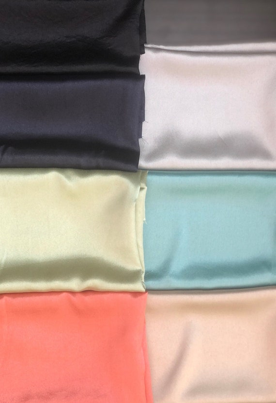 Plain Satin Fabric Dress Craft Fabric in Arylide Yellow, Darkest Blue, Cadet Blue, Silver Grey, Black, Bitter-sweet Orange, Copper 44" Wide - Etsy Plain Satin Fabric Dress Craft Fabric in Arylide Yellow, Darkest Blue, Cadet Blue, Silver Grey, Black, Bitter-sweet Orange, Copper 44" Wide - Etsy