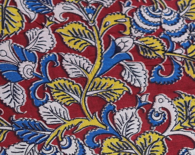 Block Print 100% cotton kalamkari Fabric FAB314music festival dress