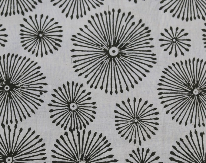 Block printed 100% cotton  Fabric olive green FAB-252