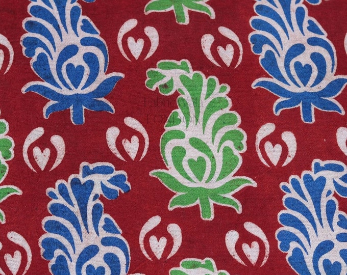 Block Print 100% cotton kalamkari Fabric, music festival dress FAB285