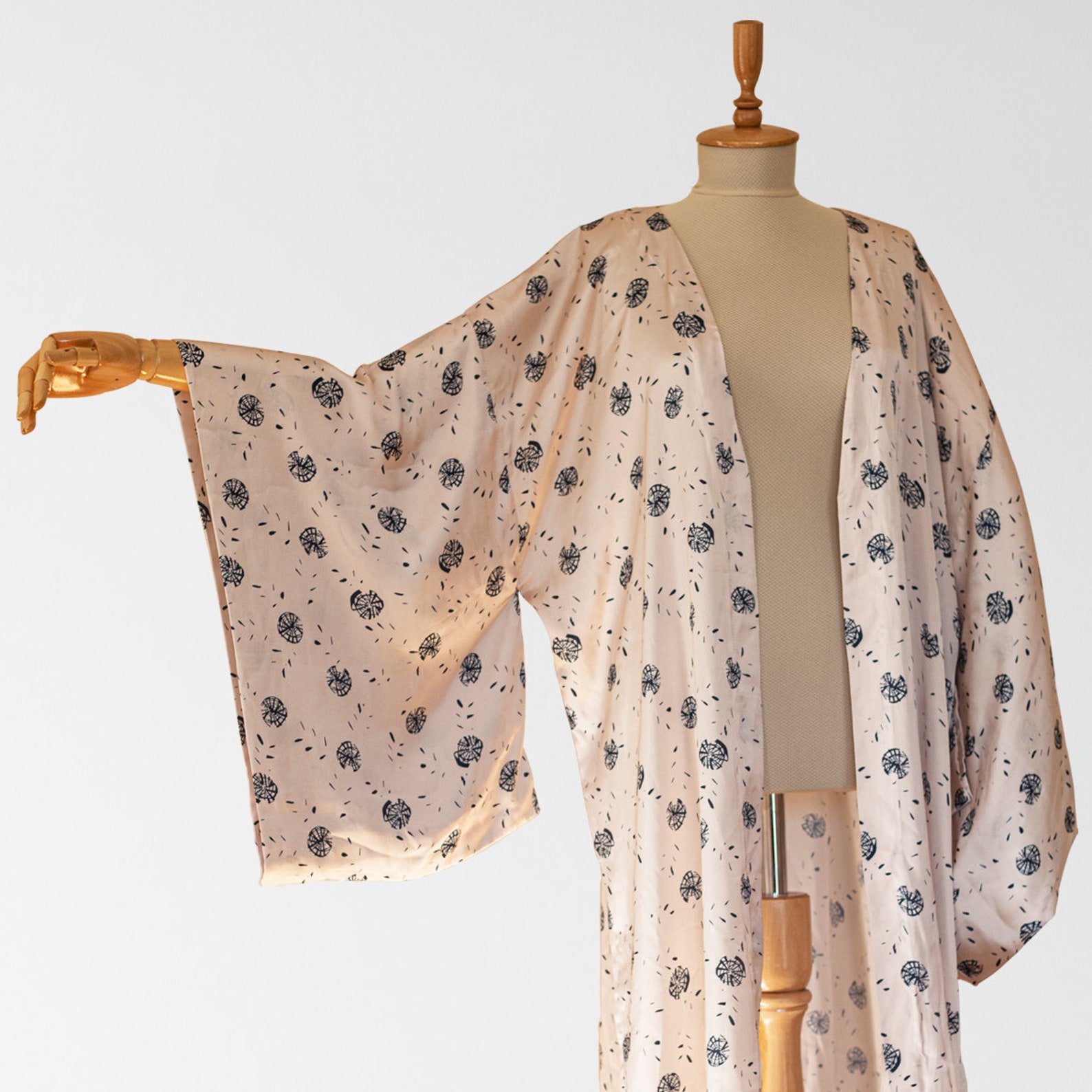 Satin onesize summer cream kimono Etsy