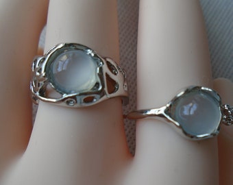 Moonstone Silver Rings, Adjustable Gemstone Rings, Statement Boho Ring For Women