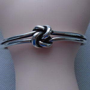 Chunky Knot Bangle Bracelet Cuff Open Adjustable Silver Plated